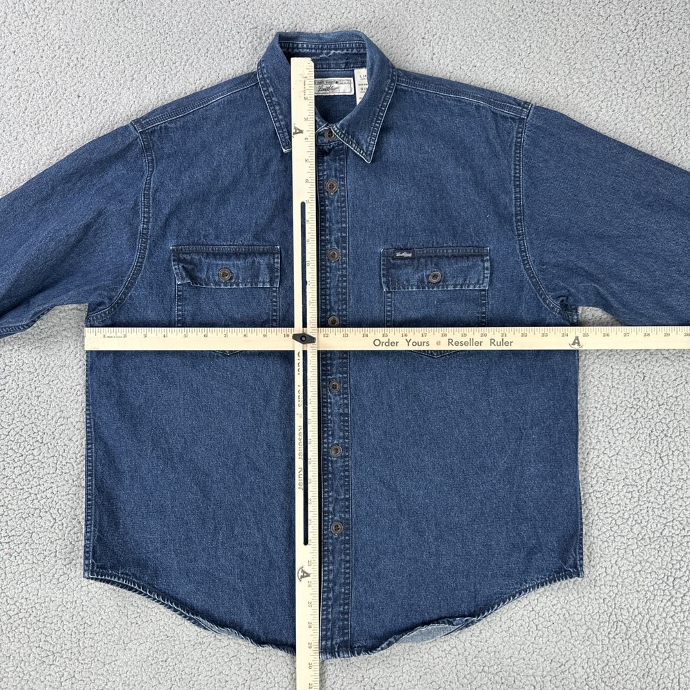 Levi Strauss Signature Denim Jacket Men Large Blue Pockets Workwear Metal Button - Picture 4 of 16